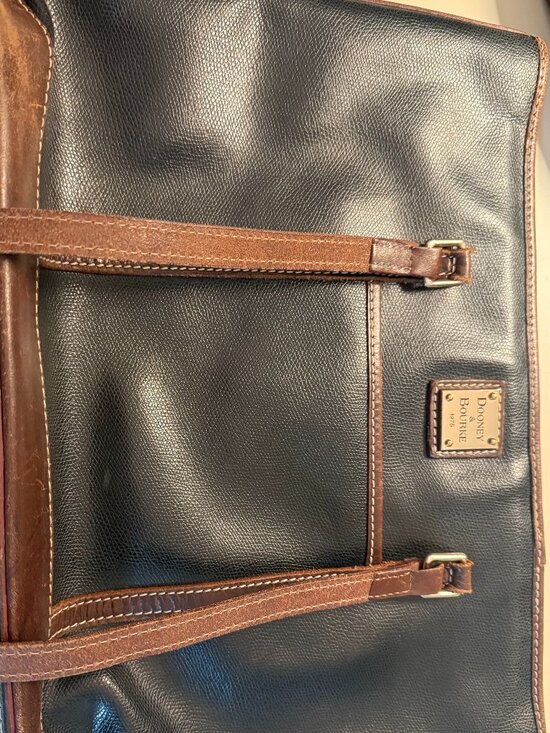 Dooney & Bourke Handbags - Black & Brown Structured Shoulder Tote Bag Vintage Style